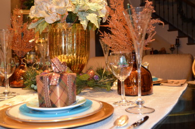 Silver and gold tablescape