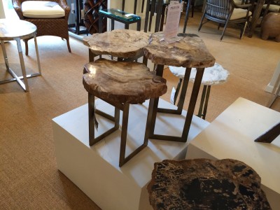 natural wood side tables