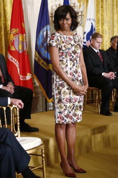 Michelle Obama in floral dress 