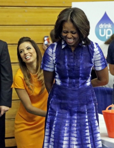 Michelle Obama with Eva Longoria in Tory Burch