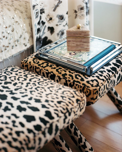 Michelle Adams leopard print benches