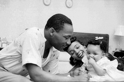 MLK Jr with first daughter, Bernice