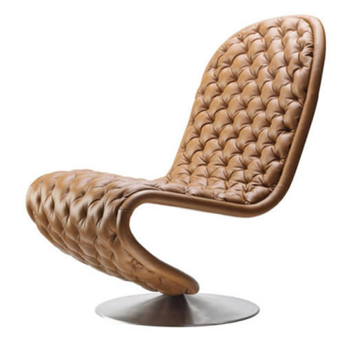 Verner Panton leather tufted Elegant Chair