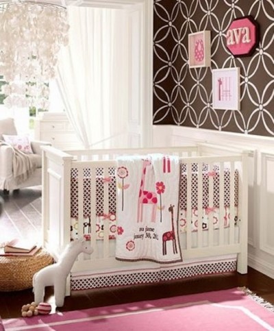 nursery in chocolate and white