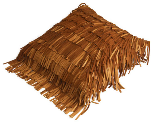 Suede fringe pillow
