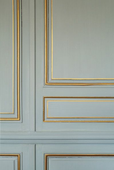 Gold paint accent on paneled door