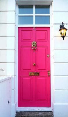 Neon pink door london