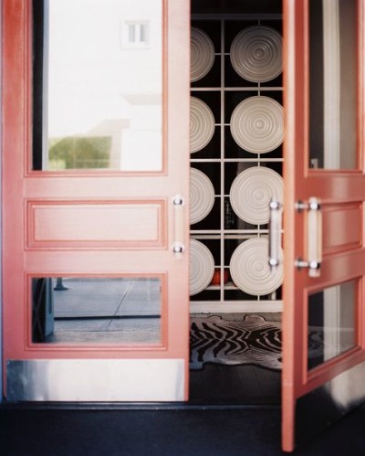 Pink doors with lucite handles
