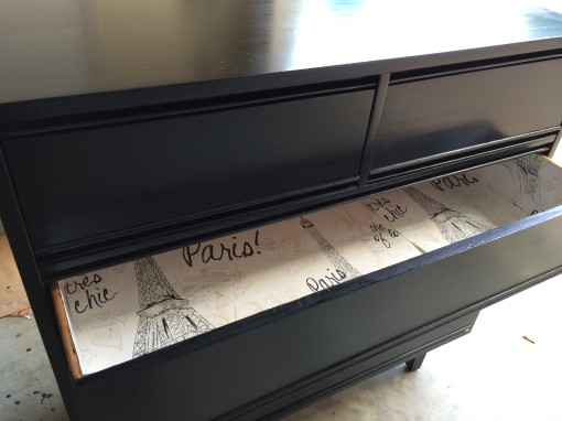 dresser drawer with wallpaper