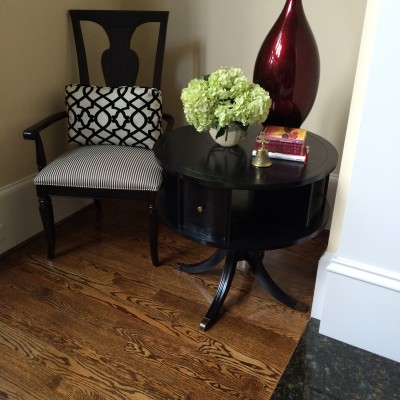black round side table