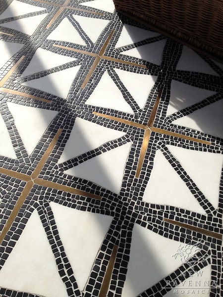 North by South Mosaic tile -  blk wht gold photo sliravani