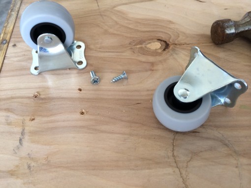 attach casters on bookcase