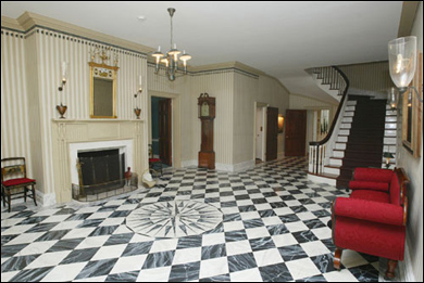 Gracie Mansion entry painted floor