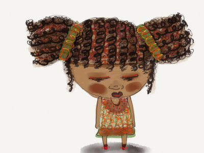 Girl portrait withcoils in hair B Ajayi