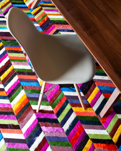 multicolored chevron rug Kyle Bunting