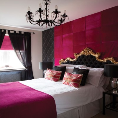 pink-black-bedroom by House to Home