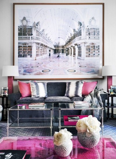 Gray Pink living room - Domaine magazine