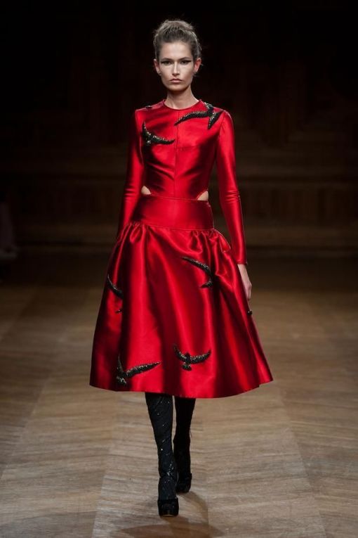 Carvallo Haute Couture red dress
