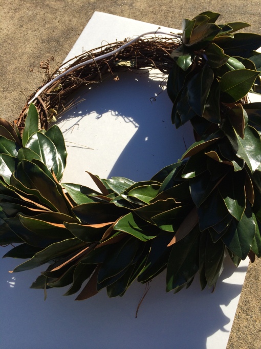 Leaves on wreath form