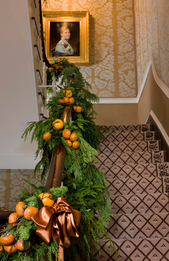 christmas decorations stairs & entry - fruit