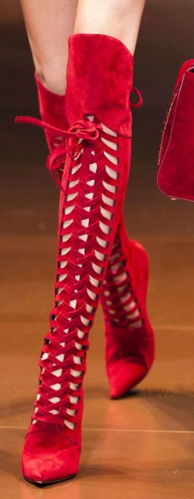Red Versace boots