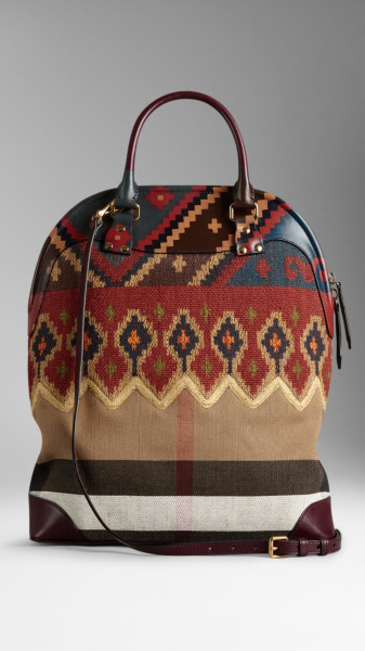 Burberry canvas and tapestry bag