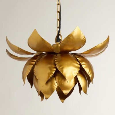 Gold Lotus Hanging Pendant Lamp CostPlus