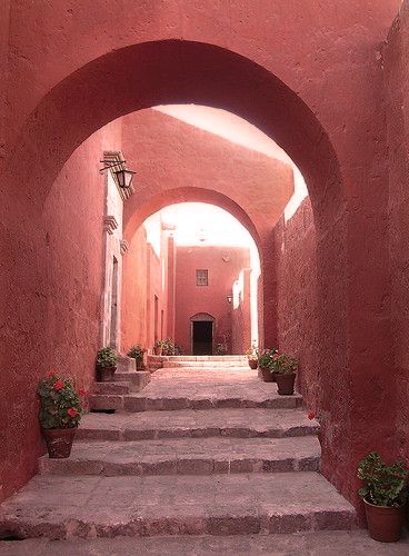 Monastery entrance in Peru - marsala