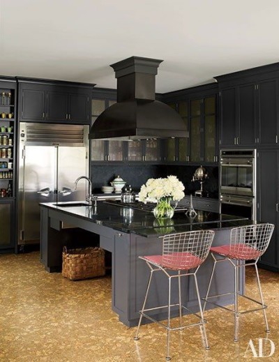 Black on black modern kitchen