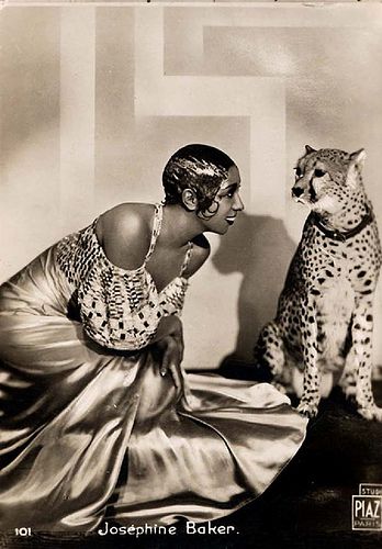 Josephine Baker with Her Cheetah, c.1930-32