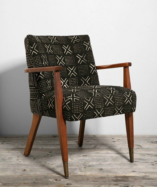 Mudcloth chair mid century modern