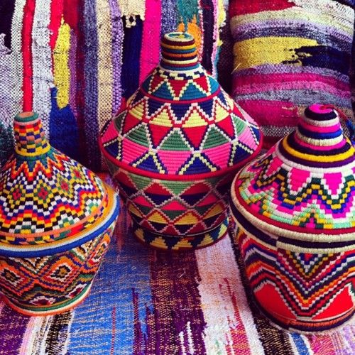 Morroccan  colorful baskets