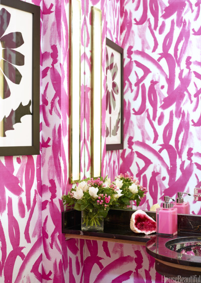 Pink paint wallpaper by Amanda Nisbet