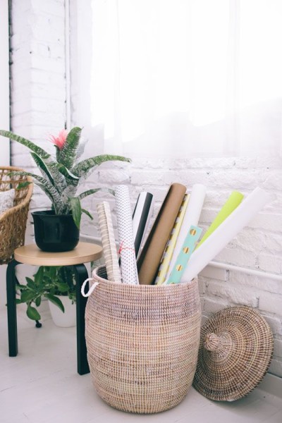 using baskets for storage