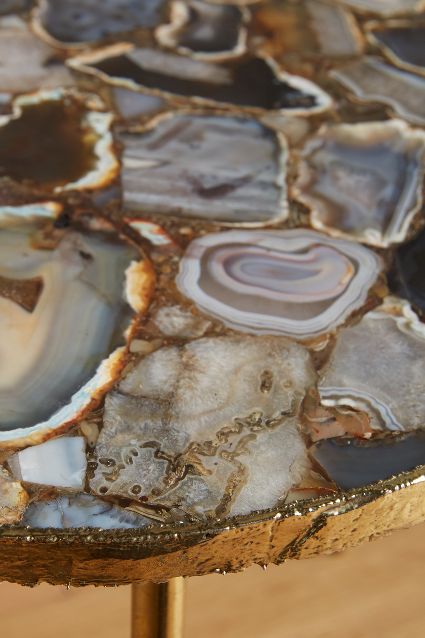 Agate end table close up