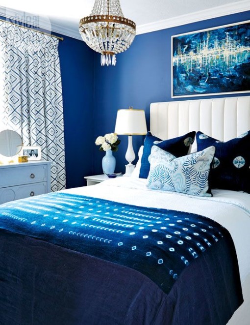 Classic blue & white bedroom
