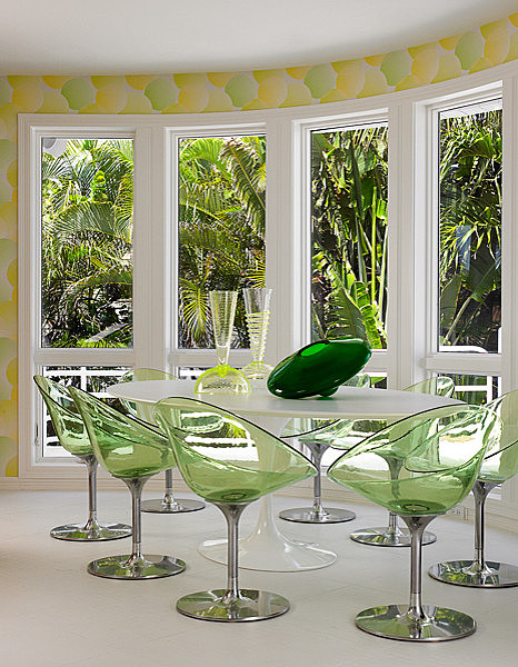 Modern DR - Lucite green chairs Fava-design-group
