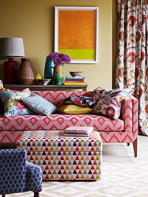 Cowtan fabrics pink sofa