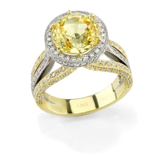 Custard yellow sapphire ring - Spring color trends