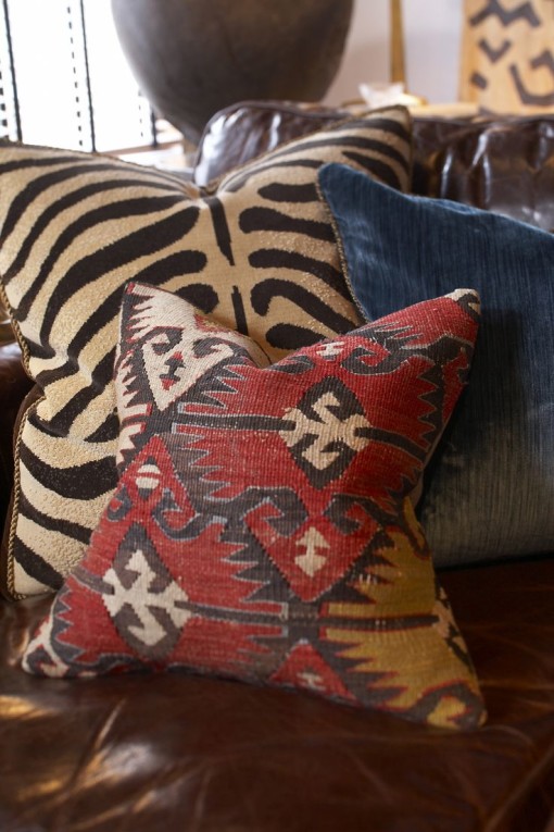 Pillows in safari chic patterns