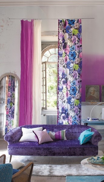 Room awash in purple by Designer's Guild