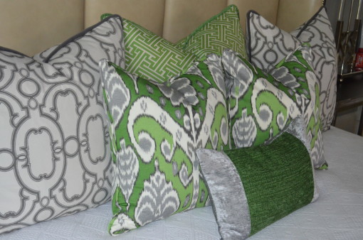 green & gray pillows - Elle Gibson
