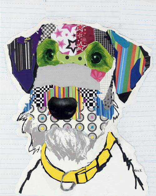 Dog art collage - dog-milk