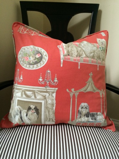 Royal dog pillow - Coral - Elle Gibson