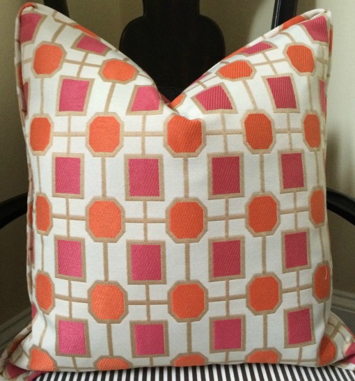 Pink & Tangerine geometry pillow - EG