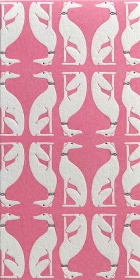 Vintage pink dog wallpaper