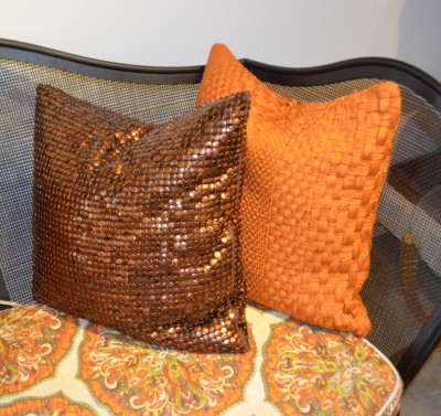 Orange textured pillows - GV Fall trends