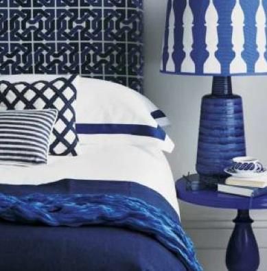 Tory Burch Cobalt blue bedroom