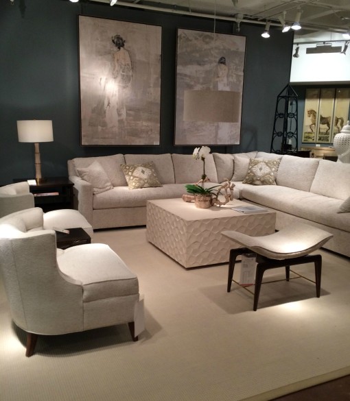 White sectional in showroom - Century