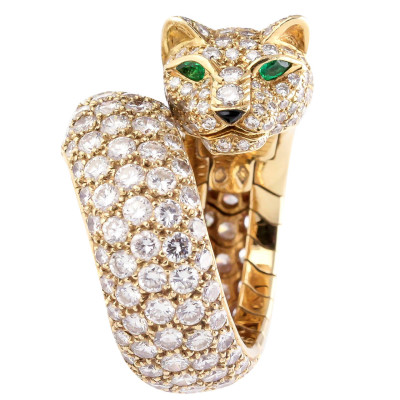 Cartier diamond panther ring Art Deco